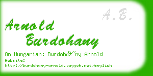 arnold burdohany business card